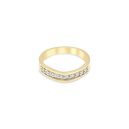 14KTT - Yellow Gold Round Diamond Ring - 10 0.31CT