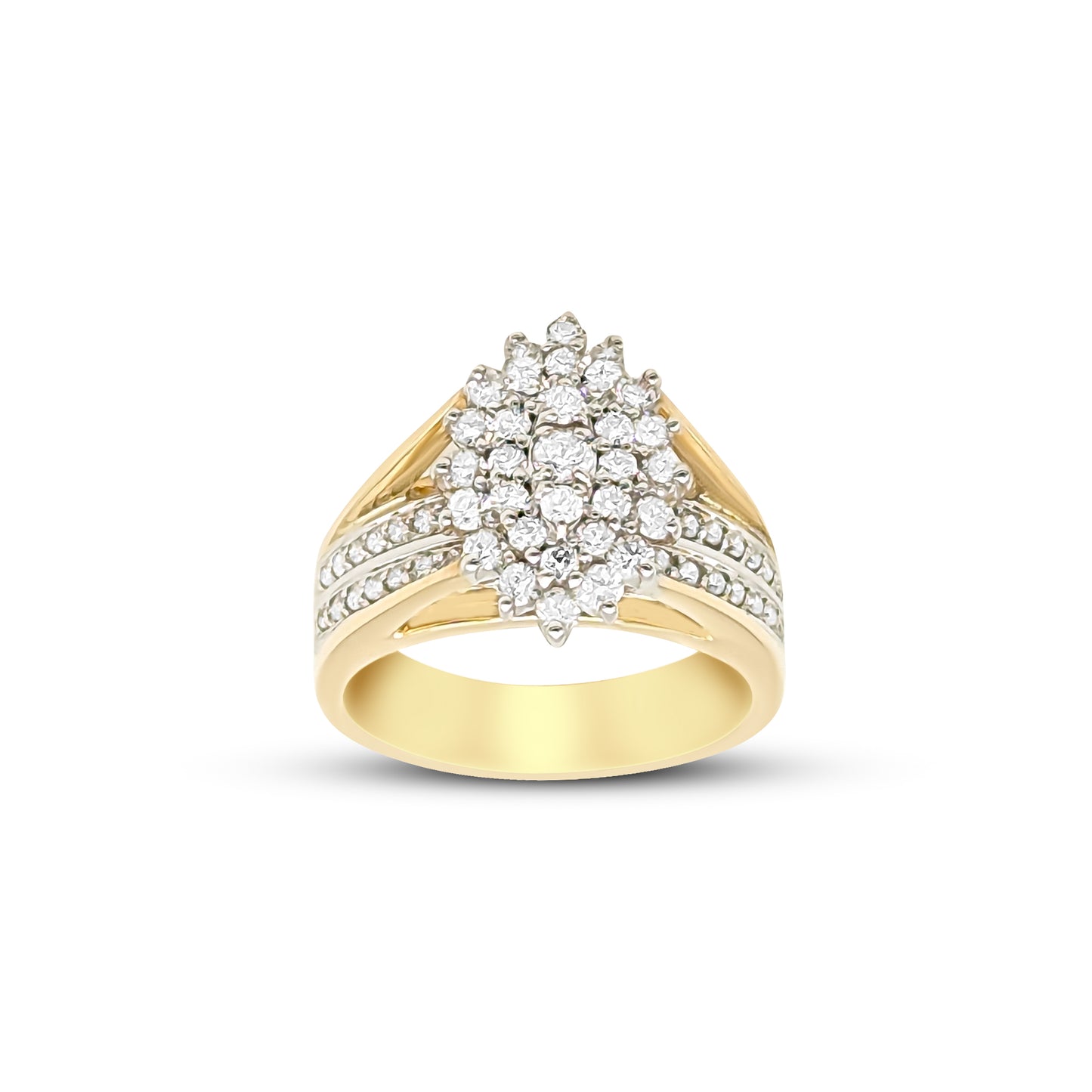 14K - Yellow Gold Round Diamond Ring - 1.00CT