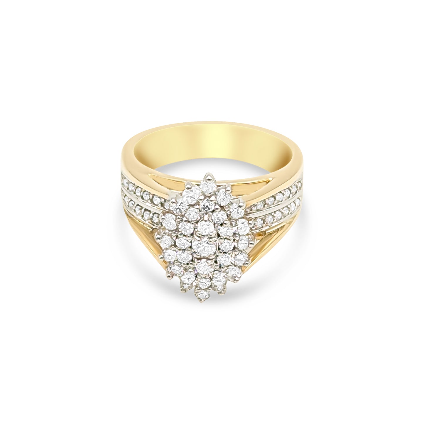 14K - Yellow Gold Round Diamond Ring - 1.00CT