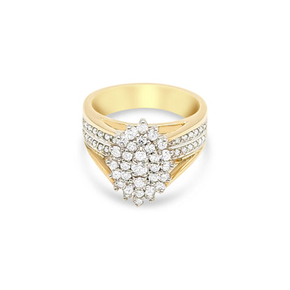 14K - Yellow Gold Round Diamond Ring - 1.00CT