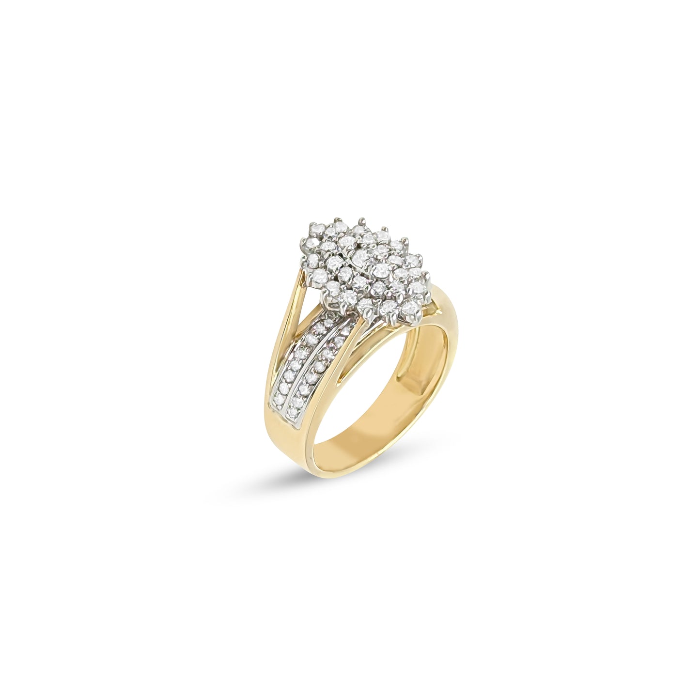 14K - Yellow Gold Round Diamond Ring - 1.00CT